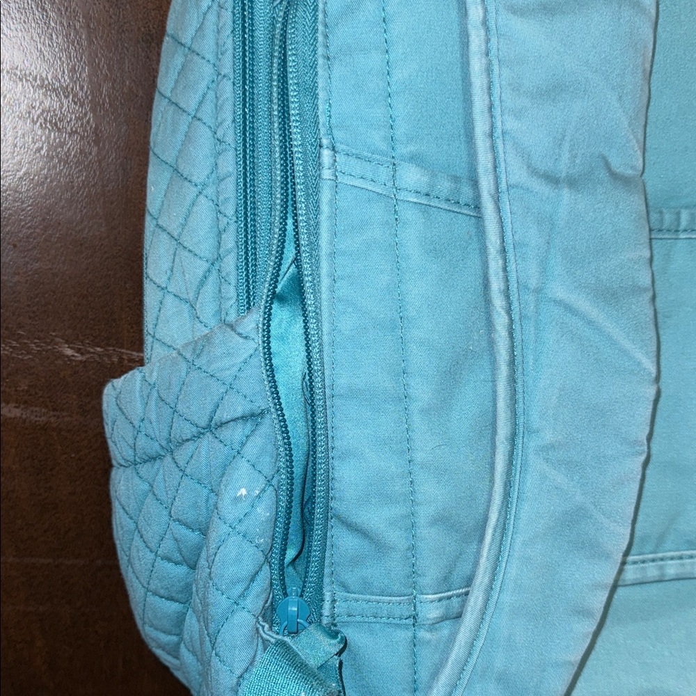Vera Bradley Light Blue Quilted Laptop Backpack - Picture 8 of 8